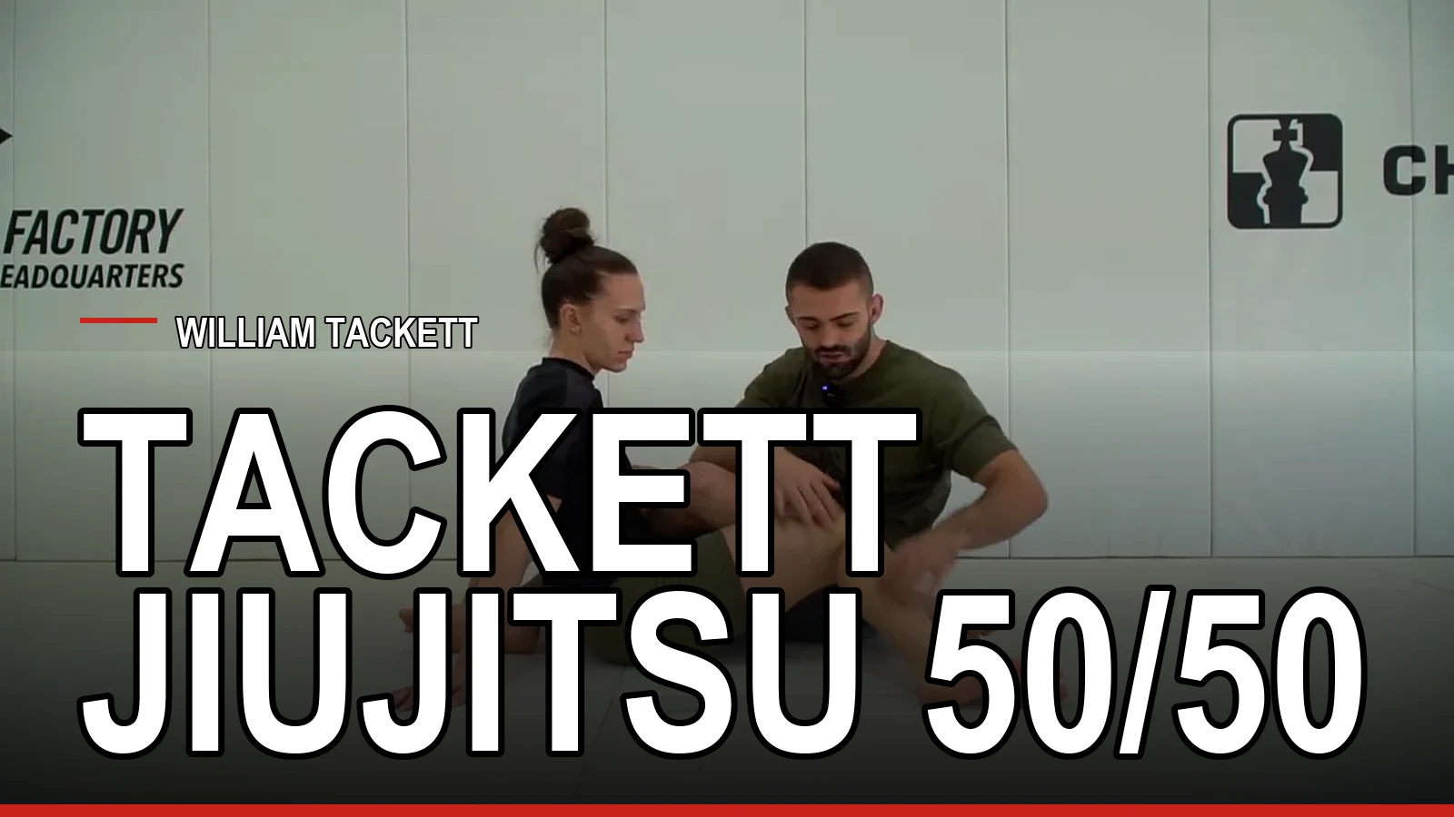 William Tackett teaches the 50/50 leg entanglement on the mat.